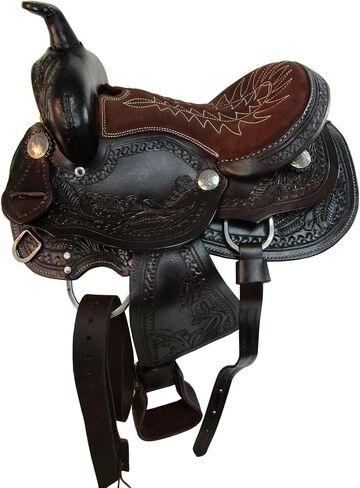Youth Western Saddle Kids Trail Pleasure Horse Barrel Racing Tooled Leather Tack Set 10 12 13 in Kuwait