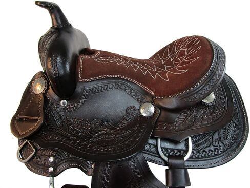 Youth Western Saddle Kids Trail Pleasure Horse Barrel Racing Tooled Leather Tack Set 10 12 13 in Saudi Arabia