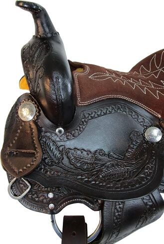 Youth Western Saddle Kids Trail Pleasure Horse Barrel Racing Tooled Leather Tack Set 10 12 13 in Kuwait