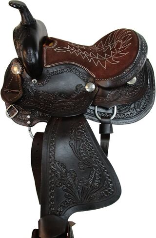 Youth Western Saddle Kids Trail Pleasure Horse Barrel Racing Tooled Leather Tack Set 10 12 13 in Kuwait