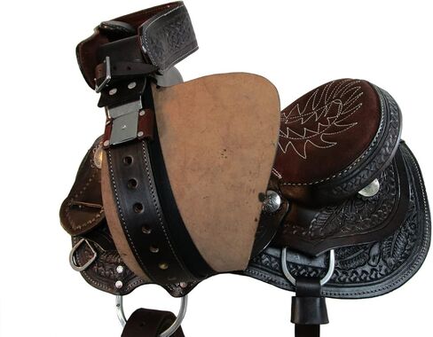 Youth Western Saddle Kids Trail Pleasure Horse Barrel Racing Tooled Leather Tack Set 10 12 13 in Kuwait