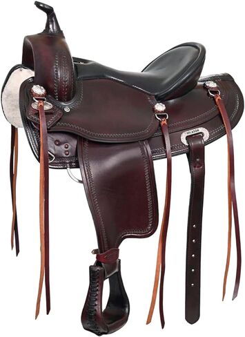 HILASON Western Draft Horse Trail Pleasure American Leather Saddle | for Horses in Saudi Arabia