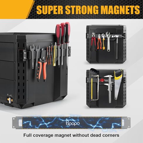 Magnetic Bar Mount Fits for ToughBuilt StackTech Rolling Tool Box, Heavy-Duty Magnetic Tool Holder Strip Mounts to Side of Toolbox, No-Drill Installation Keeps Tools Accessible in Kuwait