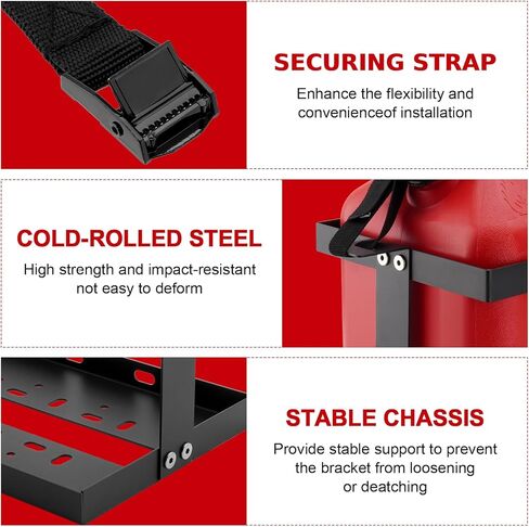 حامل علب غاز سعة 5 جالون (20 لتر) مع حزام تأمين، ودعامة تركيب خزان الوقود الفولاذي المشكل على البارد المتوافقة مع علب غاز الغرب الأوسط in Kuwait