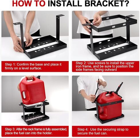 حامل علب غاز سعة 5 جالون (20 لتر) مع حزام تأمين، ودعامة تركيب خزان الوقود الفولاذي المشكل على البارد المتوافقة مع علب غاز الغرب الأوسط in Kuwait