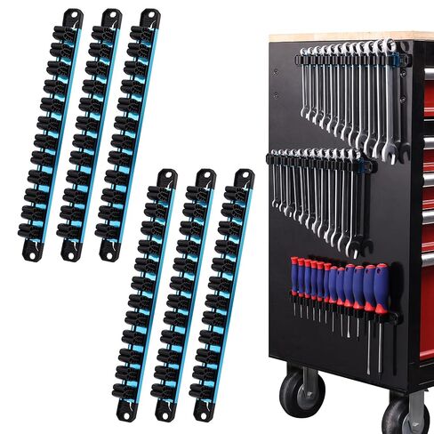 DURATECH Magnetic Screwdriver Organizer and Wrench Organizer, Screwdriver and Wrench Holder, Aluminum Tool Organizer Rail with 36 Slots for Toolbox Drawer and Tool Organization(3PCS) in Kuwait