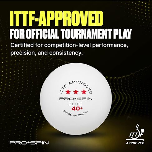 PRO-SPIN Ping Pong Balls – 3-Star ITTF-Approved Premium Table Tennis Balls | High-Performance 40+ ABS Professional Quality for Indoor & Outdoor Play (Pack of 3) in Saudi Arabia