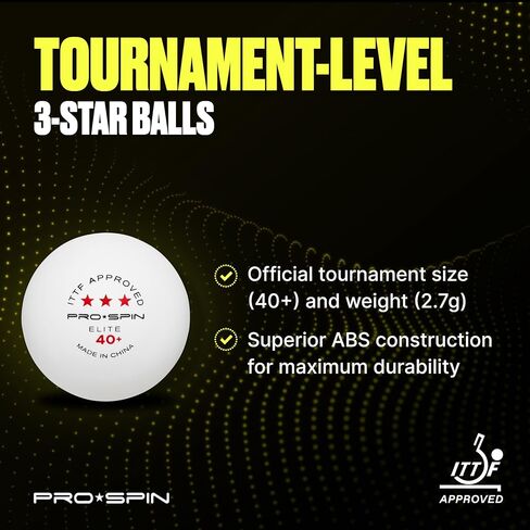 PRO-SPIN Ping Pong Balls – 3-Star ITTF-Approved Premium Table Tennis Balls | High-Performance 40+ ABS Professional Quality for Indoor & Outdoor Play (Pack of 3) in Saudi Arabia