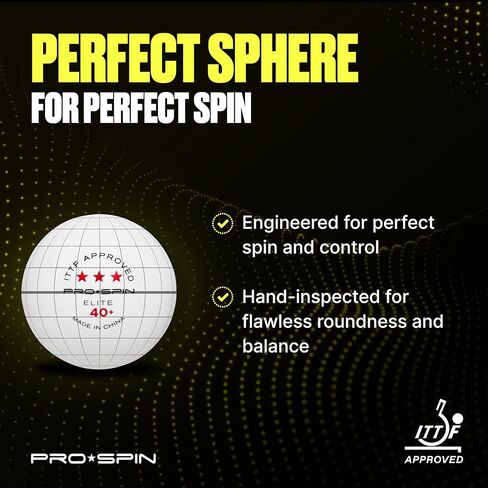 PRO-SPIN Ping Pong Balls – 3-Star ITTF-Approved Premium Table Tennis Balls | High-Performance 40+ ABS Professional Quality for Indoor & Outdoor Play (Pack of 3) in Saudi Arabia
