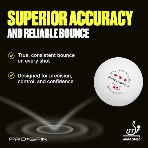 PRO-SPIN Ping Pong Balls – 3-Star ITTF-Approved Premium Table Tennis Balls | High-Performance 40+ ABS Professional Quality for Indoor & Outdoor Play (Pack of 3) in Saudi Arabia
