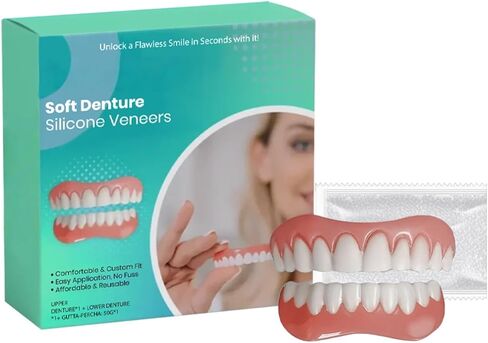 قشور سيليكون ناعمة لأطقم الأسنان، علوية وسفلية، ملائمة حسب الطلب ومريحة، سهلة الاستخدام، قابلة لإعادة الاستخدام، ابتسامة خالية من العيوب in Kuwait