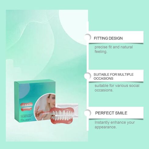 قشور سيليكون ناعمة لأطقم الأسنان، علوية وسفلية، ملائمة حسب الطلب ومريحة، سهلة الاستخدام، قابلة لإعادة الاستخدام، ابتسامة خالية من العيوب in Kuwait