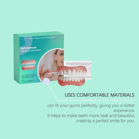 قشور سيليكون ناعمة لأطقم الأسنان، علوية وسفلية، ملائمة حسب الطلب ومريحة، سهلة الاستخدام، قابلة لإعادة الاستخدام، ابتسامة خالية من العيوب in Kuwait