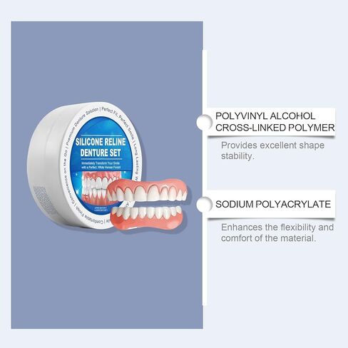 طقم أسنان ريلاين من السيليكون، أطقم أسنان علوية وسفلية، ملاءمة مثالية، لمسة نهائية من القشرة البيضاء، حل أسنان ممتاز in Kuwait