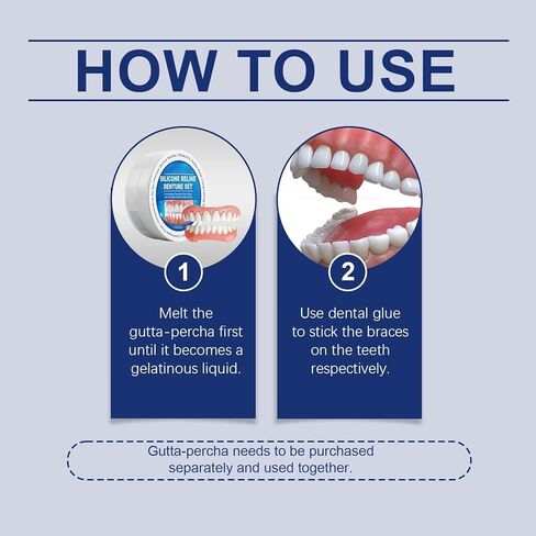 طقم أسنان ريلاين من السيليكون، أطقم أسنان علوية وسفلية، ملاءمة مثالية، لمسة نهائية من القشرة البيضاء، حل أسنان ممتاز in Kuwait