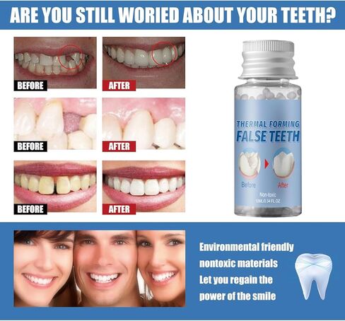 أسنان زائفة حرارية، محلول أسنان قوي للغاية وغير سام قابل لإعادة الاستخدام، 30 مل، (زجاجة واحدة) in Kuwait