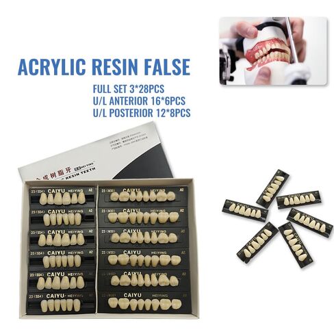 168Pcs Dental Acrylic Resin Denture Tooth Kit False Tooth for Halloween Horror Prop 24 A2 SS3 S(28 Pcs/3Set/2Box) in Saudi Arabia