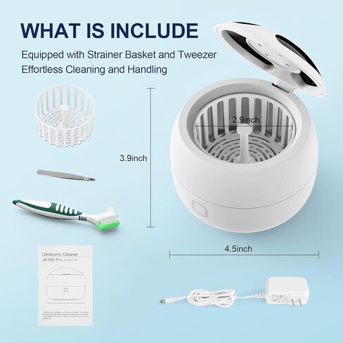 2025 Ultrasonic Retainer Cleaner Machine – 45kHz Denture Cleaner for Night & Mouth Guards – 24W Ultrasonic Cleaner, 4 Modes, 200ML Retainer Cleaner for Night Guards, Braces, Aligner, Jewelry and More in Saudi Arabia