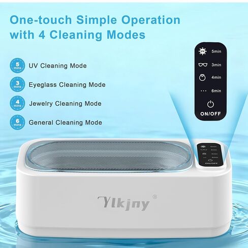 Ultrasonic Jewelry Cleaner, 55KHz 400ml Ultrasonic Cleaner with 4 Cleaning Modes & LED Light, Ideal for Jewelry Cleaner, Eyeglasses, Rings, Retainers, Silverware, Watches and Small Valuables in Kuwait