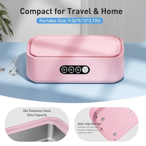 منظف ​​المجوهرات WINTERCRUSH آلة التنظيف العميق - منظف التجنيب بالموجات فوق الصوتية 50 كيلو هرتز للأسنان - 650 مل جراب تنظيف الأسنان لأطقم الأسنان / حراس الفم / النظارات - 3 مؤقتات in Kuwait