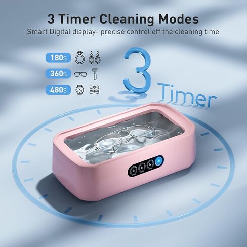 منظف ​​المجوهرات WINTERCRUSH آلة التنظيف العميق - منظف التجنيب بالموجات فوق الصوتية 50 كيلو هرتز للأسنان - 650 مل جراب تنظيف الأسنان لأطقم الأسنان / حراس الفم / النظارات - 3 مؤقتات in Kuwait