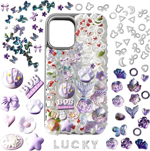 مجموعة سحر حالة غير مرغوب فيها سحر لطيف سحر SLIME BULK 3D مختلط خرطوم الهاتف سحر راتنج راتنج القوس لؤلؤة خطاب الأظافر سحر كاواي كبير للهوات in Kuwait