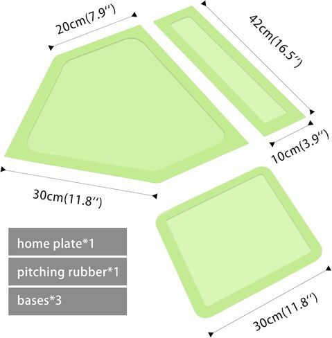 Baseball Home Plate & Base 5-Piece Set – Ractice Training Equipment for Baseball, Softball, Kickball – 3 Base Plates, 1 Home Plate, 1 Pitcher’s Plate – Backyard, Field Use in Saudi Arabia