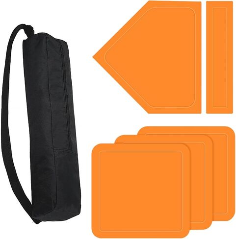 Baseball Home Plate & Base 5-Piece Set – Ractice Training Equipment for Baseball, Softball, Kickball – 3 Base Plates, 1 Home Plate, 1 Pitcher’s Plate – Backyard, Field Use in Saudi Arabia