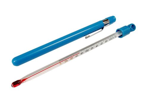 Sper Scientific 738730 Pocket Thermometer -40~70ºC & -40~160ºF (Box of 12) - Red Alcohol-Filled, Total Immersion, 6" Long with Blue Plastic Holder in Saudi Arabia