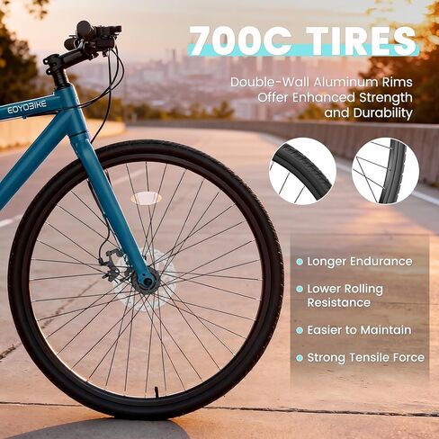 دراجة NAIZEA 700C الهجينة للبالغين، دراجة بإطار من الألومنيوم، دراجة طريق كلاسيكية بـ 8 سرعات للرجال والنساء، ركوب الدراجات في المدينة، ألوان متعددة in Kuwait