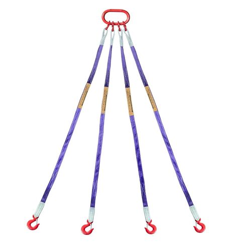 Industrial-Grade 5 ft (1.5m) Polyester Lifting Sling – 8,800 lbs (4 Ton) Capacity, 4 Legs, 6:1 Safety Ratio, G80 Hooks – Heavy-Duty, Durable, and Safe for Rigging and Overhead Lifting in Saudi Arabia