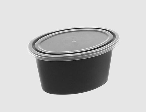 Pactiv YE502B Ellipso 2 oz Portion Cups with Lids, Oval, Black/Clear | 1,000/Case in Saudi Arabia