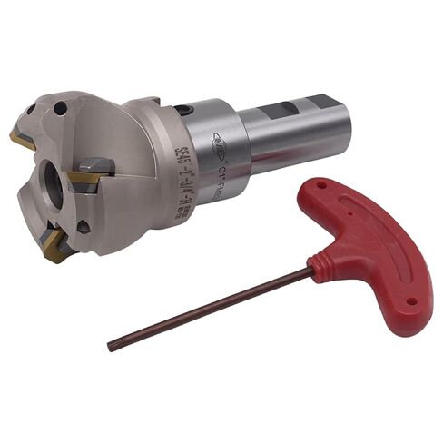 مطحنة وجه قابلة للفهرسة مقاس 2 بوصة 45 درجة CME مع 1 بوصة ويلدون شانك أربور، تتضمن إدراجات SEAN42، 3 مزامير in Kuwait