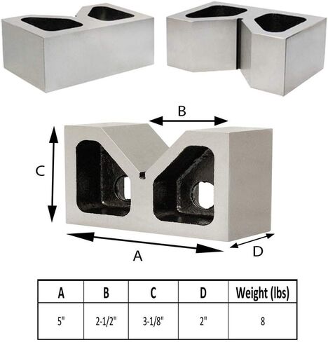 5" CAST Iron Pair Jumbo V-Blocks in Kuwait