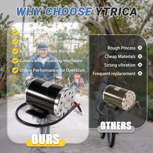 48V 1000W Electric Motor 11-Teeth Fit for Scooter E-Bike Go-Kart Electric Mini Bikes - Replace MY1020 ZY1020G Reversible with 11 Teeth Sprocket #25 Chain 6.35 Pitch Reversible Brushed DC Motor in Kuwait