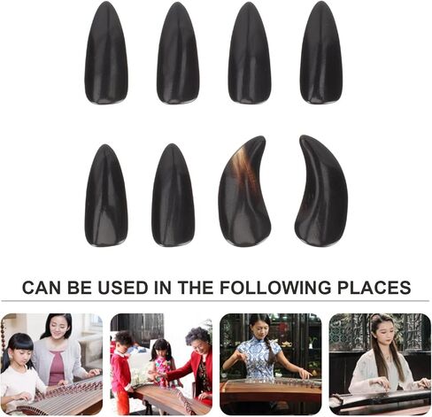 Professional Guzheng Nails Horn Finger Protectors for Guzheng Beginners Guqin Instrument (Large) in Saudi Arabia