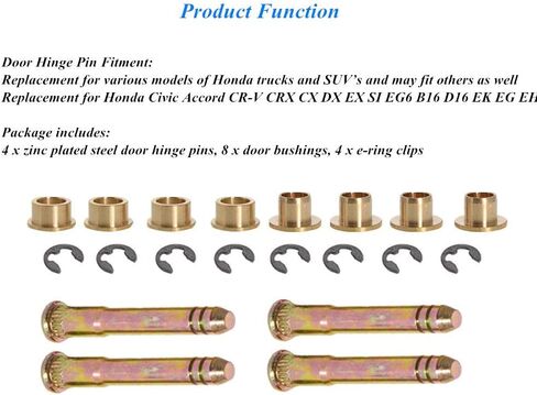 labwork Door Hinge Pin Replacement for Honda Accord Civic CR-V CRX CX DX EX SI EG6 B16 D16 EK EG EH in Kuwait