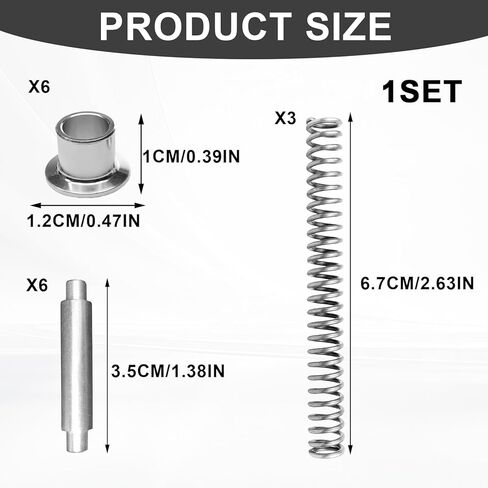 طقم دبوس مفصل باب العاصفة K 5131 - 3 قطع استبدال دبوس مفصل باب الشاشة مع 6 أغطية جلبة و3 نوابض، ومفصلات أبواب لأبواب العاصفة، وأبواب الشاشة، وأنواع لارسون وأندرسون in Kuwait