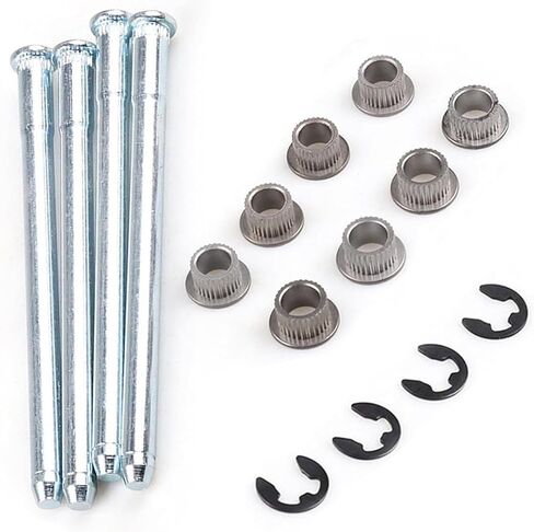 16 PCS Car Door Hinge Pins and Bushings, Stabilized Pin & Bushing & E-ring Clamp Repair Kit, Anti-rust Metal Fastening Replacement, Compatible with 1988-2002 Chevy GMC (Silver) in Kuwait