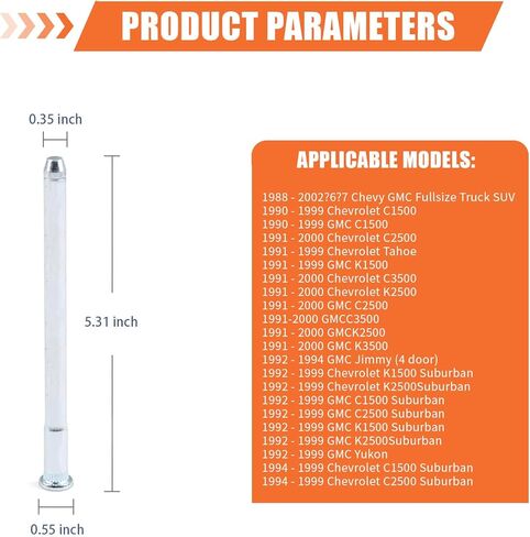 16 PCS Car Door Hinge Pins and Bushings, Stabilized Pin & Bushing & E-ring Clamp Repair Kit, Anti-rust Metal Fastening Replacement, Compatible with 1988-2002 Chevy GMC (Silver) in Kuwait