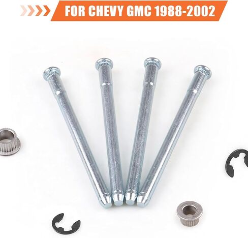 16 PCS Car Door Hinge Pins and Bushings, Stabilized Pin & Bushing & E-ring Clamp Repair Kit, Anti-rust Metal Fastening Replacement, Compatible with 1988-2002 Chevy GMC (Silver) in Kuwait