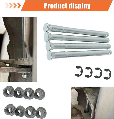 16 PCS Car Door Hinge Pins and Bushings, Stabilized Pin & Bushing & E-ring Clamp Repair Kit, Anti-rust Metal Fastening Replacement, Compatible with 1988-2002 Chevy GMC (Silver) in Kuwait