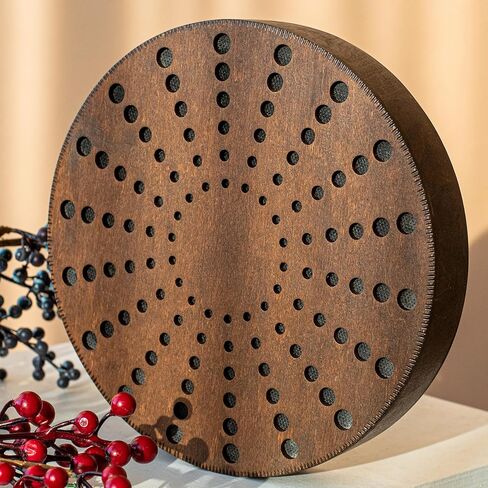 Rain Disc, 8.6 Inch (22 cm) Wooden Ocean Drum, Sound Healing Instrument for Meditation, Yoga & Relaxation, Sound Ripples Design in Kuwait