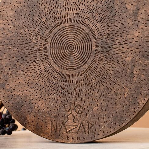 Rain Disc, 8.6 Inch (22 cm) Wooden Ocean Drum, Sound Healing Instrument for Meditation, Yoga & Relaxation, Sound Ripples Design in Kuwait