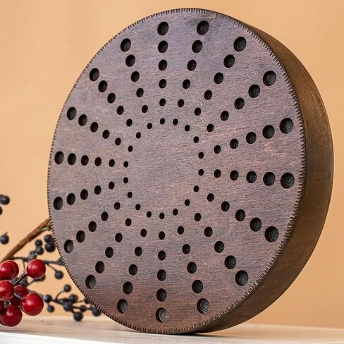 Rain Disc, 8.6 Inch (22 cm) Wooden Ocean Drum, Sound Healing Instrument for Meditation, Yoga & Relaxation, Sound Ripples Design in Kuwait