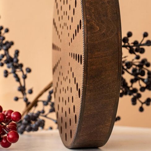 Rain Disc, 8.6 Inch (22 cm) Wooden Ocean Drum, Sound Healing Instrument for Meditation, Yoga & Relaxation, Sound Ripples Design in Kuwait