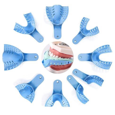 Dental Impression Trays Autoclavable Perforated, Disposable Plastic Impression Trays 12 Pcs | Size 2 Large Lower in Kuwait