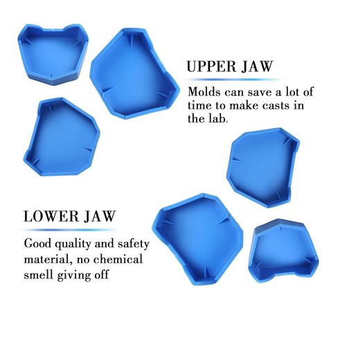 Dental Model Base Former Dental Casting Trimming Impression Tray Impression Trays Base Molds Silicone S/M/L for Dental Lab 6 Pcs in Kuwait