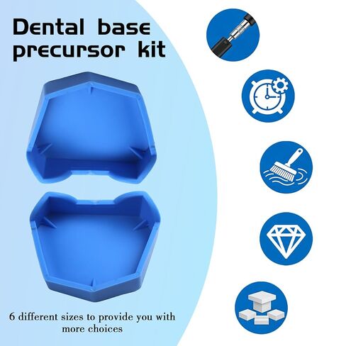 Dental Model Base Former Dental Casting Trimming Impression Tray Impression Trays Base Molds Silicone S/M/L for Dental Lab 6 Pcs in Kuwait