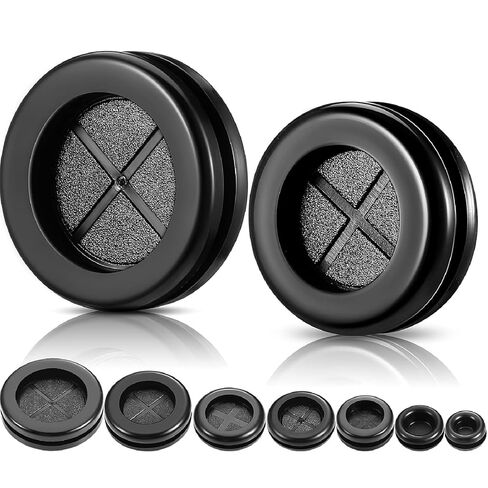 Round Rubber Plug Hole Grommet Kit 7 Sizes Black Double Sided Electrical Firewall Gasket Kit for Protecting Cable Wire Hole Plug Assortment Automotive Supply (52 Pieces) in Saudi Arabia